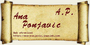 Ana Ponjavić vizit kartica